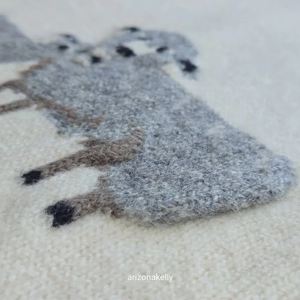 New Zealand Wool Scarf With Mama Sheep and Lamb